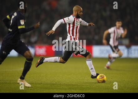 David McGoldrick von Sheffield Utd während des Sky Bet Championship-Spiels im Bramall Lane Stadium, Sheffield. Bilddatum: 26. Dezember 2018. Bildnachweis sollte lauten: Simon Bellis/Sportimage via PA Images Stockfoto