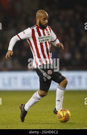 David McGoldrick von Sheffield Utd während des Sky Bet Championship-Spiels im Bramall Lane Stadium, Sheffield. Bilddatum: 26. Dezember 2018. Bildnachweis sollte lauten: Simon Bellis/Sportimage via PA Images Stockfoto