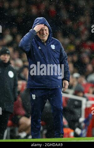 Cardiff City-Manager Neil Warnock während des Spiels der Premier League im Emirates Stadium, London. Bilddatum: 29. Januar 2019. Bildnachweis sollte lauten: Craig Mercer/Sportimage via PA Images Stockfoto