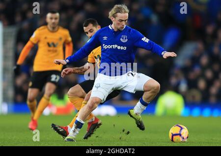 Evertons Tom Davies während des Spiels der Premier League im Goodison Park, Liverpool. Bilddatum: 2. Februar 2019. Bildnachweis sollte lauten: Matt McNulty/Sportimage via PA Images Stockfoto