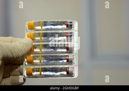 Actrapid humane Insulin rDNA Penfill 100 IU-Lösung zur subkutanen oder intravenösen Injektion in Kartusche zur Verwendung mit Novo Nordisk-Geräten Stockfoto