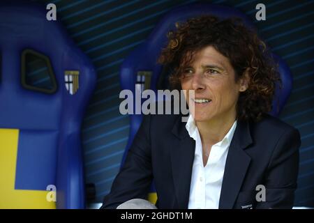 Rita Guarino Managerin von Juventus beim Coppa Italia Finale im Ennio Tardini Stadium, Parma . Bilddatum: 28. April 2019. Bildnachweis sollte lauten: Jonathan Moscrop/Sportimage via PA Images Stockfoto