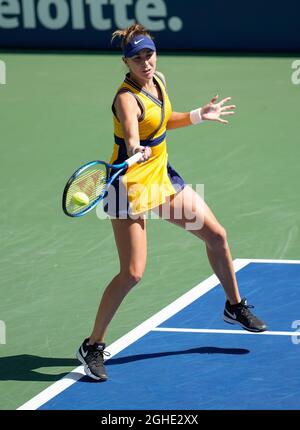 New York, USA. 6. September 2021: Belinda Bencic (SUI) besiegte IGA Swiatek 6-4, 7-6, bei den US Open, die im Billy Jean King Ntional Tennis Center in Flushing, Queens, New York/USA gespielt werden © Jo Becktold/Tennisclix/CSM/CSM Credit: CAL Sport Media/Alamy Live News Stockfoto