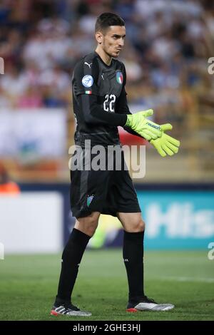 Alex Meret aus Italien während des Spiels der UEFA U-21-Meisterschaft 2019 in Renato Dall'Ara, Bologna. Bilddatum: 19. Juni 2019. Bildnachweis sollte lauten: Jonathan Moscrop/Sportimage via PA Images Stockfoto