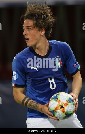 Nicolo Zaniolo aus Italien während des Spiels der UEFA U-21-Meisterschaft 2019 in Renato Dall'Ara, Bologna. Bilddatum: 19. Juni 2019. Bildnachweis sollte lauten: Jonathan Moscrop/Sportimage via PA Images Stockfoto