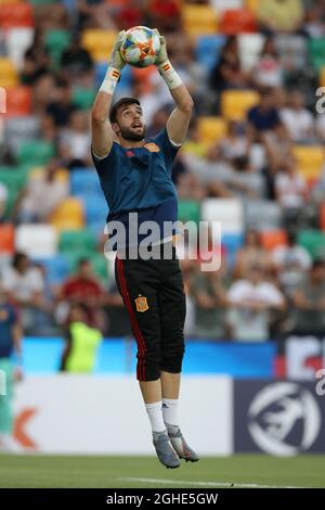 Antonio Sivera aus Spanien während des UEFA-U-21-Meisterschaftsspiel im Stadio Friuli. Bilddatum: 30. Juni 2019. Bildnachweis sollte lauten: Jonathan Moscrop/Sportimage via PA Images Stockfoto