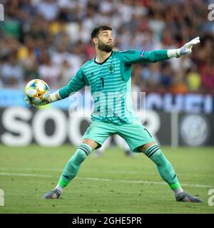 Antonio Sivera aus Spanien während des UEFA-U-21-Meisterschaftsspiel im Stadio Friuli. Bilddatum: 30. Juni 2019. Bildnachweis sollte lauten: Jonathan Moscrop/Sportimage via PA Images Stockfoto