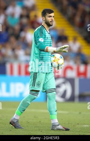 Antonio Sivera aus Spanien während des UEFA-U-21-Meisterschaftsspiel im Stadio Friuli. Bilddatum: 30. Juni 2019. Bildnachweis sollte lauten: Jonathan Moscrop/Sportimage via PA Images Stockfoto