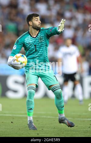 Antonio Sivera aus Spanien während des UEFA-U-21-Meisterschaftsspiel im Stadio Friuli. Bilddatum: 30. Juni 2019. Bildnachweis sollte lauten: Jonathan Moscrop/Sportimage via PA Images Stockfoto