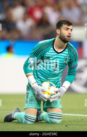 Antonio Sivera aus Spanien während des UEFA-U-21-Meisterschaftsspiel im Stadio Friuli. Bilddatum: 30. Juni 2019. Bildnachweis sollte lauten: Jonathan Moscrop/Sportimage via PA Images Stockfoto