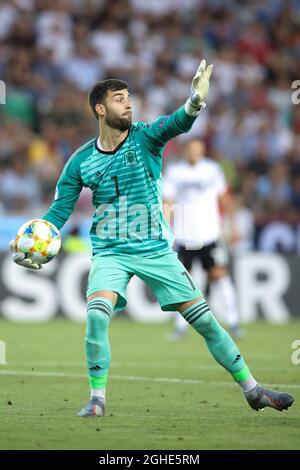 Antonio Sivera aus Spanien während des UEFA-U-21-Meisterschaftsspiel im Stadio Friuli. Bilddatum: 30. Juni 2019. Bildnachweis sollte lauten: Jonathan Moscrop/Sportimage via PA Images Stockfoto