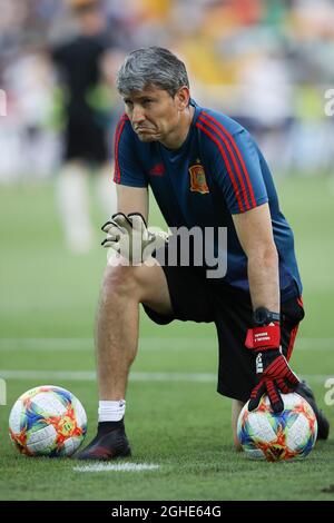 Spanien U21 Torwarttrainer Miguel Angel Espana während des UEFA U-21-Meisterschaftsspiel im Stadio Friuli. Bilddatum: 30. Juni 2019. Bildnachweis sollte lauten: Jonathan Moscrop/Sportimage via PA Images Stockfoto