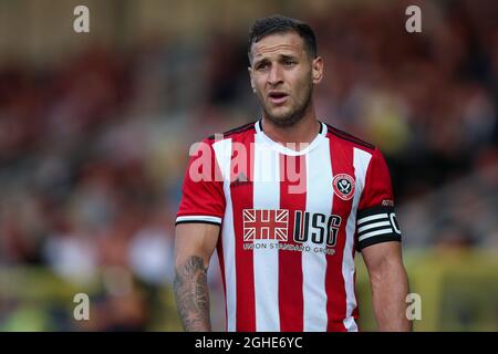 Billy Sharp von Sheffield United beim Vorsaison-Freundschaftsspiel im Pirelli Stadium, Burton Upon Trent. Bilddatum: 16. Juli 2019. Bildnachweis sollte lauten: James Wilson/Sportimage via PA Images Stockfoto