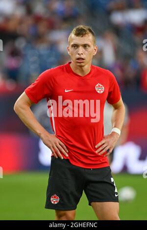 Nashville, TN, USA. September 2021. Kanadas Verteidiger Alistair Johnston (2), vor dem WM-Qualifikationsspiel zwischen Kanada und den USA, im Nissan Stadium in Nashville, TN. Kevin Langley/CSM/Alamy Live News Stockfoto