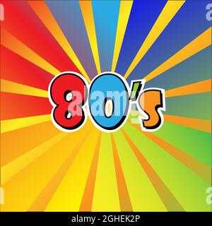 I Love 80s Eighties Schild Disco Rap Rock Retro trendy Pop Art Culture Vintage . Vektor-EPS 10 Stock Vektor