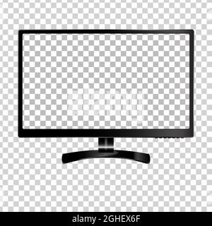 Neues Format für Monitorfront und schwarze Vektorzeichnung EPS10 isoliert auf transparentem Hintergrund Stock Vektor