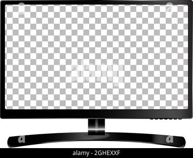 Neues Format für Monitorvorderseite und schwarze Vektorzeichnung EPS10 isoliert auf weißem Hintergrund Stock Vektor
