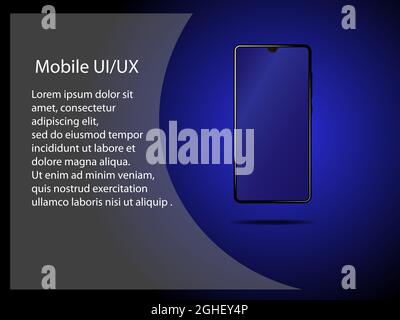 Modernes Handy mit leeren App-Bildschirme mockup. Vorlage für Wireframing-Bildschirme zur Erstellung und Präsentation Ihres mobilen ui-Kits. Vektorgrafik Stock Vektor