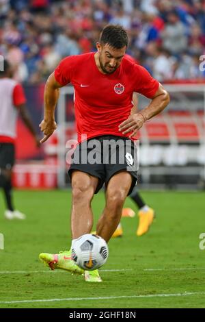 Nashville, TN, USA. September 2021. Vor dem WM-Qualifikationsspiel zwischen Kanada und den USA im Nissan-Stadion in Nashville, TN, stellte Kanada Lucas Cavallini (9) vor. Kevin Langley/CSM/Alamy Live News Stockfoto