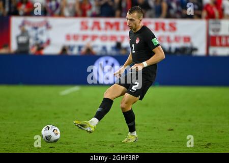 Nashville, TN, USA. September 2021. Kanadas Verteidiger Alistair Johnston (2), während des WM-Qualifikationsspiels zwischen Kanada und den USA, im Nissan Stadium in Nashville, TN. Kevin Langley/CSM/Alamy Live News Stockfoto