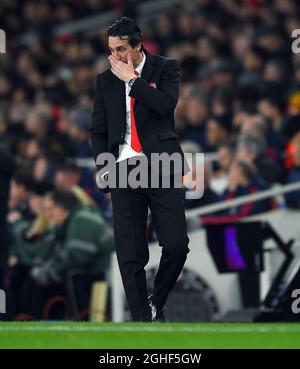 Arsenal-Manager Unai Emery während des Spiels der Premier League im Emirates Stadium, London. Bilddatum: 23. November 2019. Bildnachweis sollte lauten: Robin Parker/Sportimage via PA Images Stockfoto