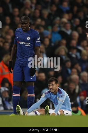 David Silva von Manchester City verletzte sich beim Premier League-Spiel im Etihad Stadium in Manchester. Bilddatum: 23. November 2019. Bildnachweis sollte lauten: Darren Staples/Sportimage via PA Images Stockfoto