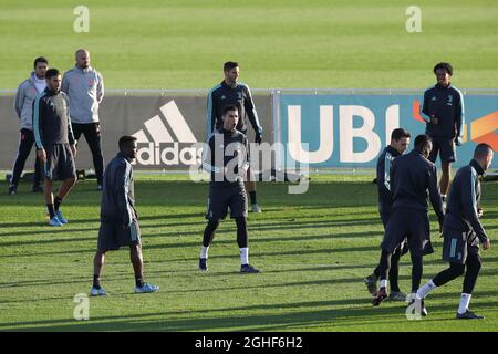 Cristiano Ronaldo von Juventus reagiert während des Trainings im Juventus Center, Turin. Bilddatum: 25. November 2019. Bildnachweis sollte lauten: Jonathan Moscrop/Sportimage via PA Images Stockfoto