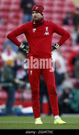 Andy Lonergan von Liverpool während des Spiels der Premier League in Anfield, Liverpool. Bilddatum: 30. November 2019. Bildnachweis sollte lauten: Simon Bellis/Sportimage via PA Images Stockfoto