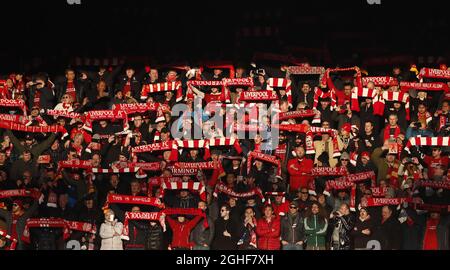 Liverpool-Fans während des Spiels der Premier League in Anfield, Liverpool. Bilddatum: 30. November 2019. Bildnachweis sollte lauten: Simon Bellis/Sportimage via PA Images Stockfoto