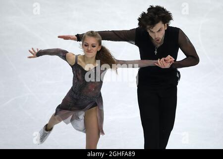 Maria Kazakova und Georgy Reviya aus Georgien treten im Palavela, Turin, auf. Bilddatum: 7. Dezember 2019. Bildnachweis sollte lauten: Jonathan Moscrop/Sportimage via PA Images Stockfoto