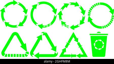 Symbolvektor „Recycling“. Recycling Recycling Set Symbolvektor. EPS10 Stock Vektor