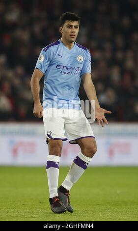 Rodrigo von Manchester City während des Spiels in der Premier League in Bramall Lane, Sheffield. Bilddatum: 21. Januar 2020. Bildnachweis sollte lauten: Simon Bellis/Sportimage via PA Images Stockfoto