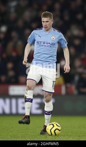 Kevin De Bruyne von Manchester City während des Spiels in der Premier League in Bramall Lane, Sheffield. Bilddatum: 21. Januar 2020. Bildnachweis sollte lauten: Simon Bellis/Sportimage via PA Images Stockfoto