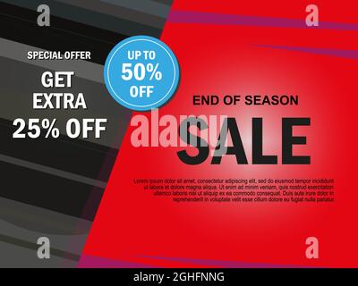 Verkauf Banner Vorlage Design, Big Sale Sonderangebot. Ende der Saison Sonderangebot Banner. vektor-Illustration. Stock Vektor