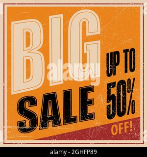 Verkauf Banner Vorlage Design, Big Sale Sonderangebot. Ende der Saison Sonderangebot Banner. vektor-Illustration. Retro, Vintage Stock Vektor