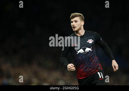 Timo Werner von RB Leipzig während des UEFA Champions League-Spiels im Tottenham Hotspur Stadium, London. Bilddatum: 19. Februar 2020. Bildnachweis sollte lauten: David Klein/Sportimage via PA Images Stockfoto