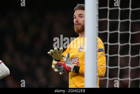 OlympiakosÕ-Torwart Jose Sa während des Spiels der UEFA Europa League im Emirates Stadium, London. Bilddatum: 27. Februar 2020. Bildnachweis sollte lauten: Paul Terry/Sportimage via PA Images Stockfoto