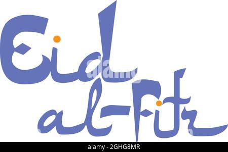 Vektor-Illustration von eid al fitr muslimischen traditionellen Feiertag. Typografisches Design. Verwendbar als Hintergrund- oder Grußkarten. Eid mubarak. Stock Vektor