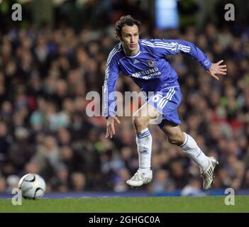 Chelsea's Ricardo Carvalho beim Carling Cup Halbfinale des 1. Beinabgleichs zwischen Chelsea und Everton auf der Stamford Bridge in London, England Stockfoto