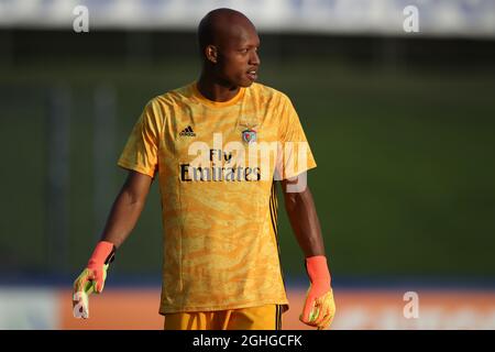 Leobrian Kokubo aus Benfica während des UEFA-Jugendliga-Spiels im Colovray Sports Center, Nyon. Bilddatum: 18. August 2020. Bildnachweis sollte lauten: Jonathan Moscrop/Sportimage via PA Images Stockfoto