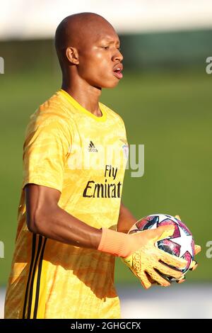 Leobrian Kokubo aus Benfica während des UEFA-Jugendliga-Spiels im Colovray Sports Center, Nyon. Bilddatum: 18. August 2020. Bildnachweis sollte lauten: Jonathan Moscrop/Sportimage via PA Images Stockfoto