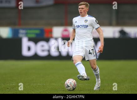 Jack Jenkins von Leeds United beim FA Cup-Spiel im Peoples Pension Stadium, Crawley. Bilddatum: 10. Januar 2021. Bildnachweis sollte lauten: Paul Terry/Sportimage via PA Images Stockfoto