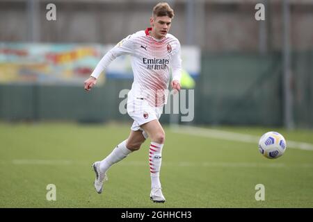 Antonio Mionic vom AC Mailand während des Primavera 1-Spiels im Stadio Comunale di Volpiano, Volpiano. Bilddatum: 27. Januar 2021. Bildnachweis sollte lauten: Jonathan Moscrop/Sportimage via PA Images Stockfoto