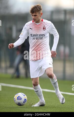 Antonio Mionic vom AC Mailand während des Primavera 1-Spiels im Stadio Comunale di Volpiano, Volpiano. Bilddatum: 27. Januar 2021. Bildnachweis sollte lauten: Jonathan Moscrop/Sportimage via PA Images Stockfoto