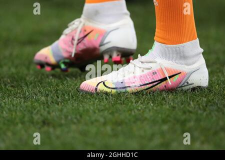 Cristiano Ronaldo von Juventus neuen Nike Mercurial Fußballschuhen wird beim Aufwärmen vor dem Spiel der Serie A im Luigi Ferraris in Genua gesehen. Bilddatum: 30. Januar 2021. Bildnachweis sollte lauten: Jonathan Moscrop/Sportimage via PA Images Stockfoto