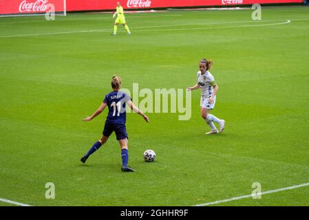 Der Women Royal Sporting Club Anderlecht RSCA gegen die Charleroi Femina in einem Duell Stockfoto