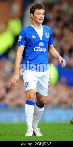 Diniyar Bilyaletdinov von Everton während des Barclays Premier League-Spiels zwischen Everton und Stoke City im Goodison Park in Liverpool. Stockfoto