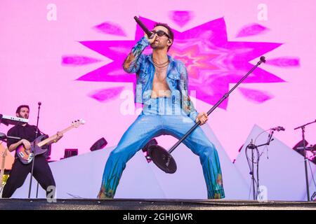 Napa, USA. September 2021. MAX tritt am 3. Tag des BottleRock Napa Valley Music Festivals 2021 auf der Napa Valley Expo am 5. September 2021 in Napa, Kalifornien, auf. Foto von Chris Tuite/ImageSPACE Credit: Imagespace/Alamy Live News Stockfoto