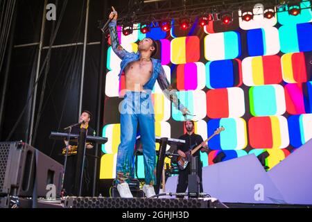 Napa, USA. September 2021. MAX tritt am 3. Tag des BottleRock Napa Valley Music Festivals 2021 auf der Napa Valley Expo am 5. September 2021 in Napa, Kalifornien, auf. Foto von Chris Tuite/ImageSPACE Credit: Imagespace/Alamy Live News Stockfoto