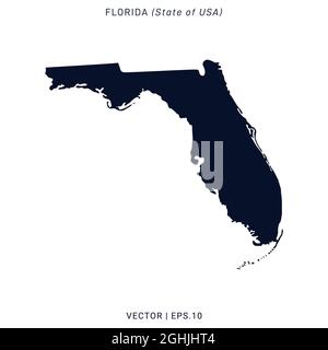 Florida (USA) Karte Vektor Stock Illustration Design Vorlage. Vektor eps 10. Stock Vektor